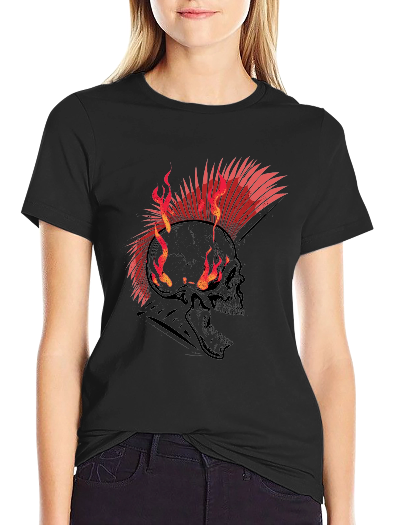 Flaming Skull Punk Rock T-Shirt