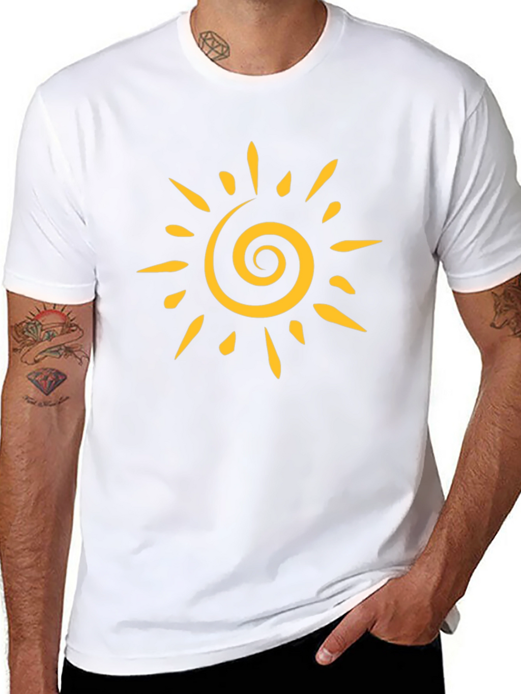 Sun Graphic Tee - Casual Black T-Shirt