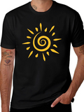 Sun Graphic Tee - Casual Black T-Shirt