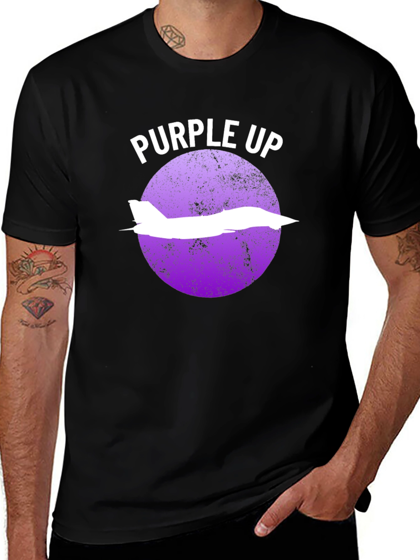 Purple Up T-Shirt with Jet Graphic
