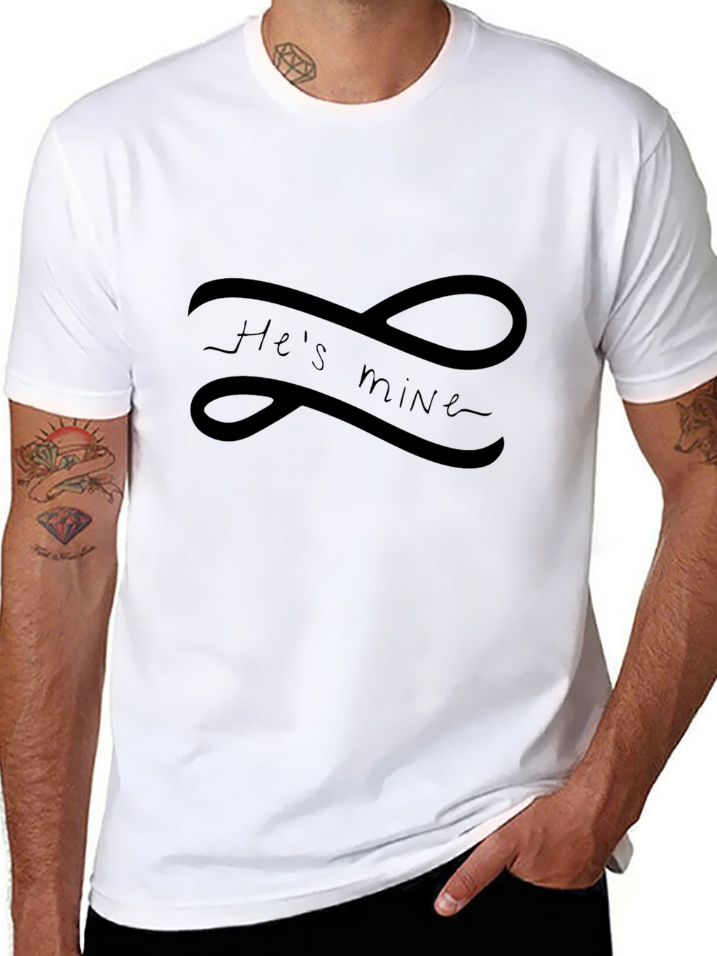 Hes Mine Infinity Tee - Black Graphic T-Shirt