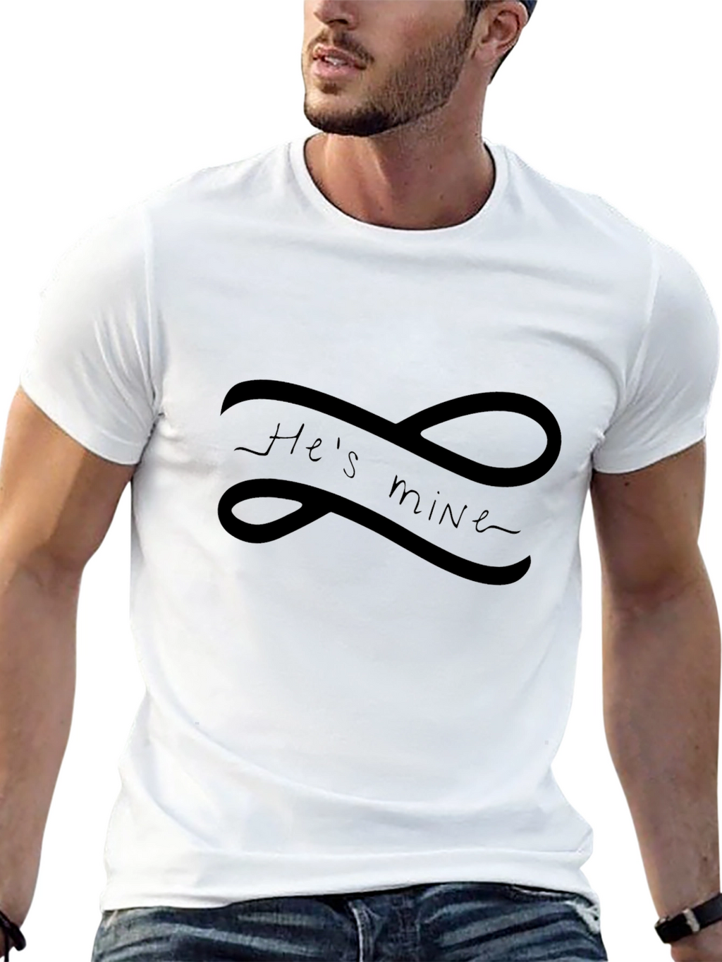 Hes Mine Infinity Tee - Black Graphic T-Shirt