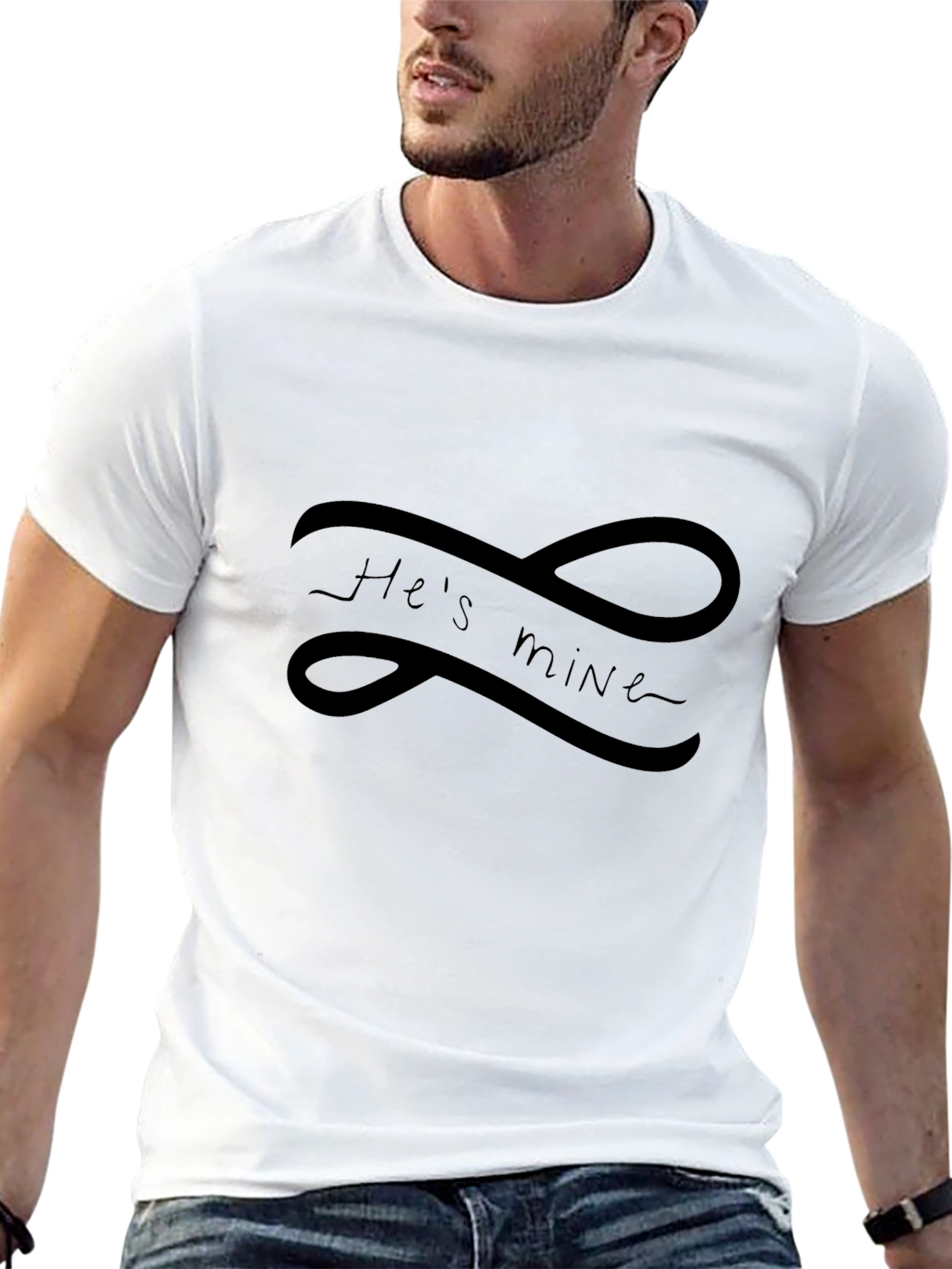Hes Mine Infinity Tee - Black Graphic T-Shirt