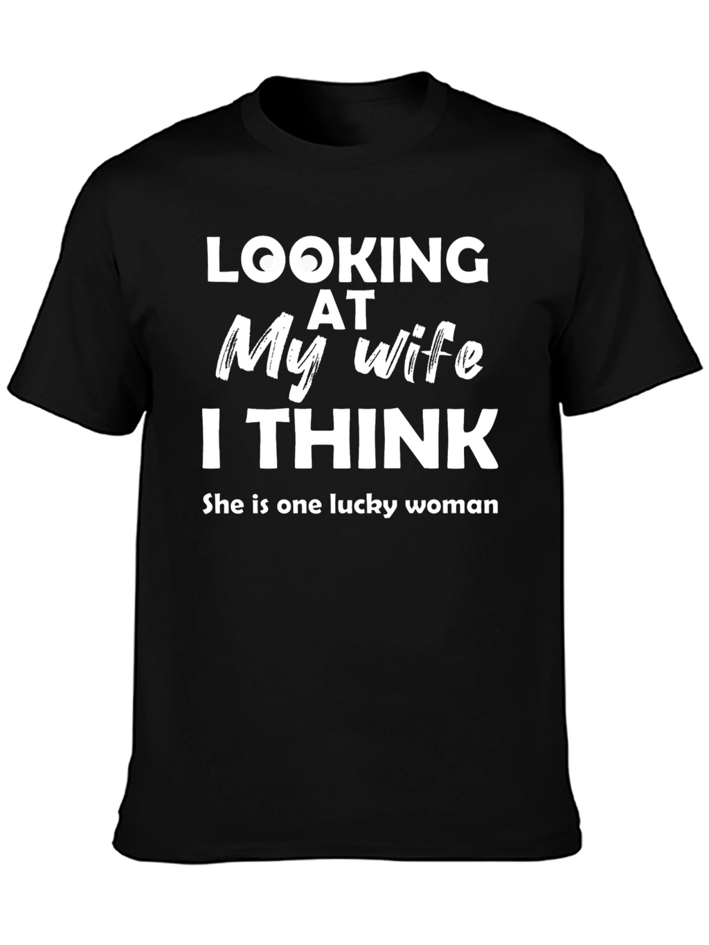Lucky Wife Graphic Tee - Black Cotton T-Shirt