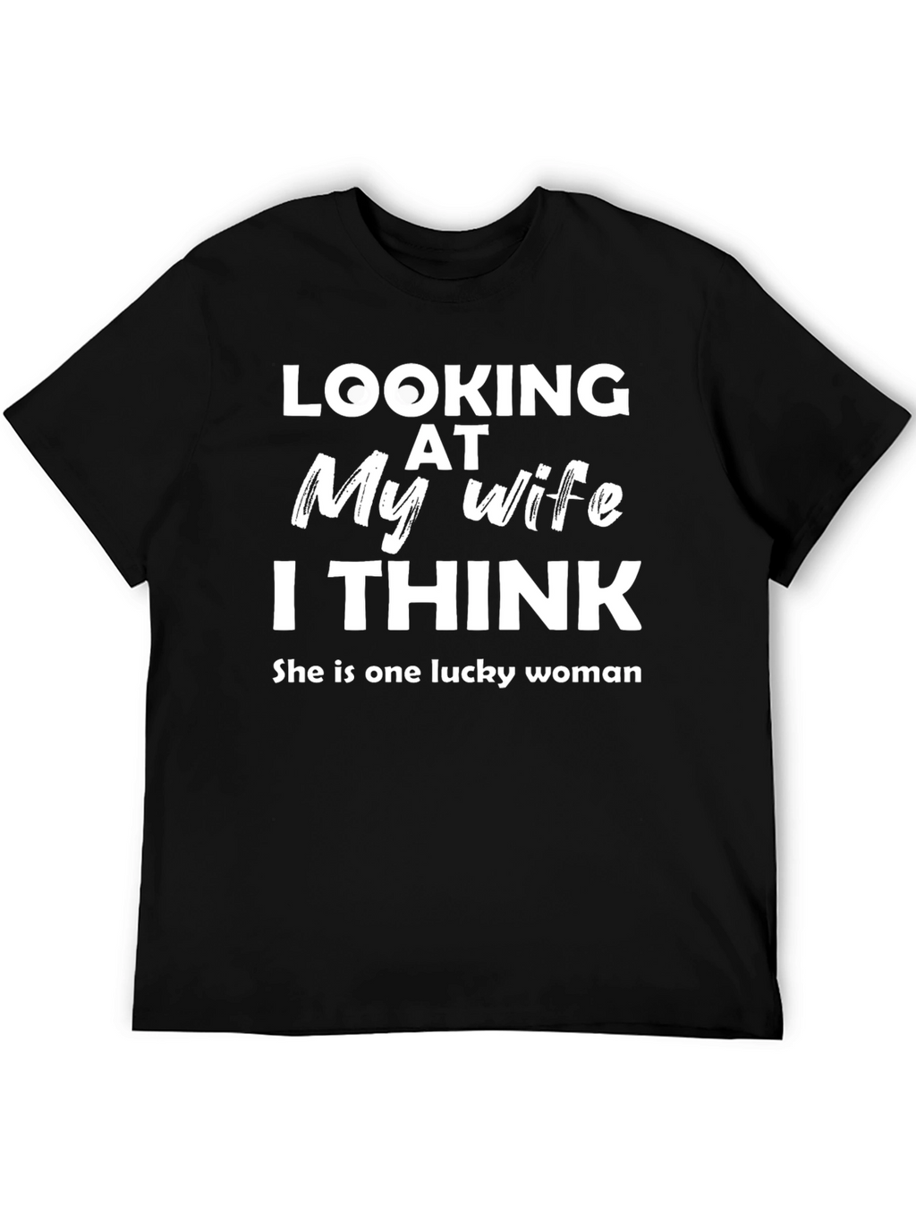 Lucky Wife Graphic Tee - Black Cotton T-Shirt