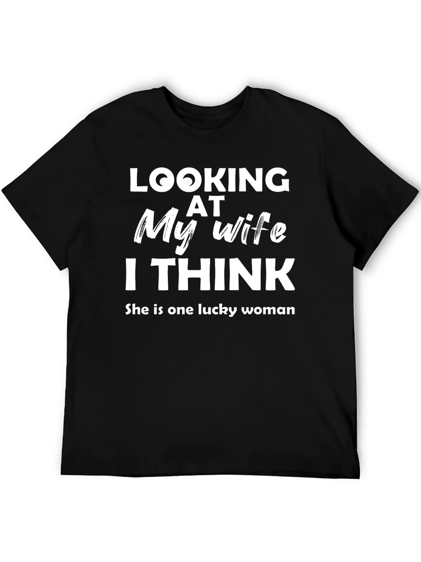 Lucky Wife Graphic Tee - Black Cotton T-Shirt