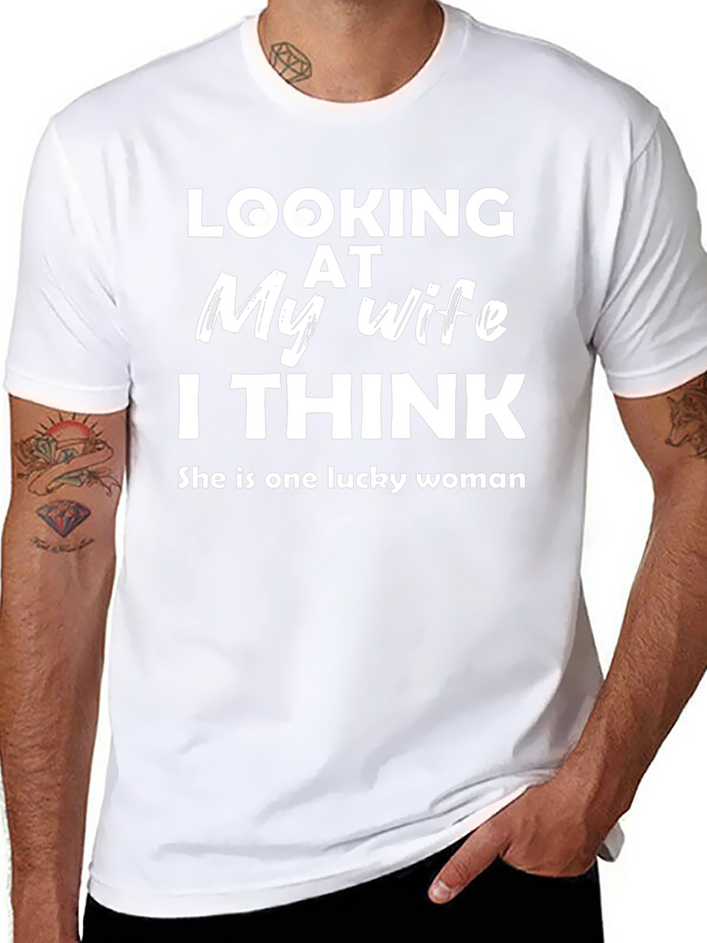 Lucky Wife Graphic Tee - Black Cotton T-Shirt