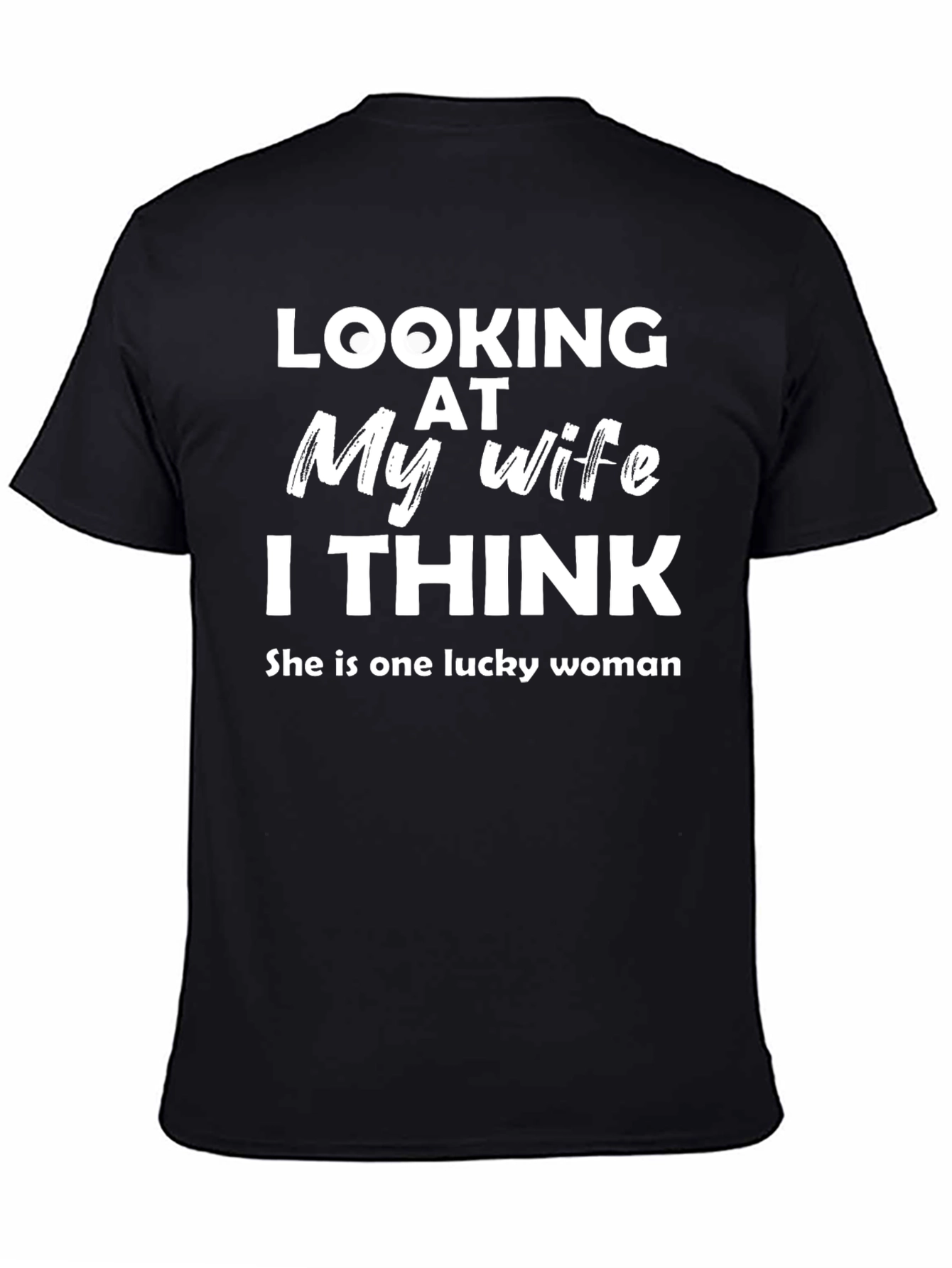 Lucky Wife Graphic Tee - Black Cotton T-Shirt