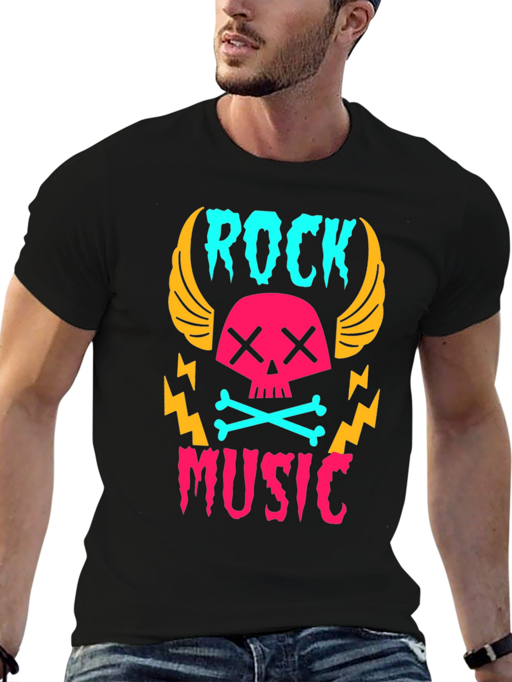 Rock Music Skull Graphic Tee