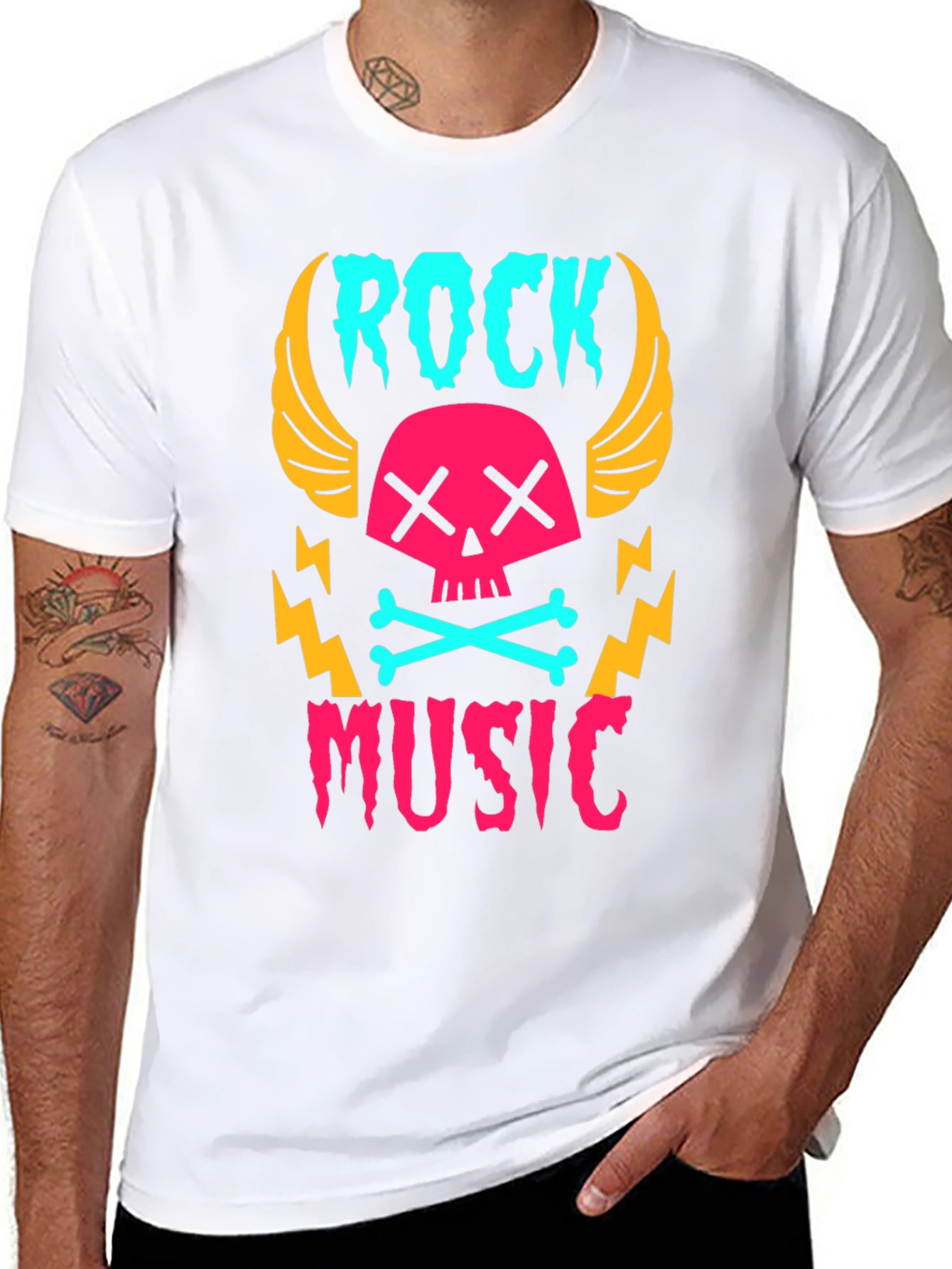 Rock Music Skull Graphic Tee