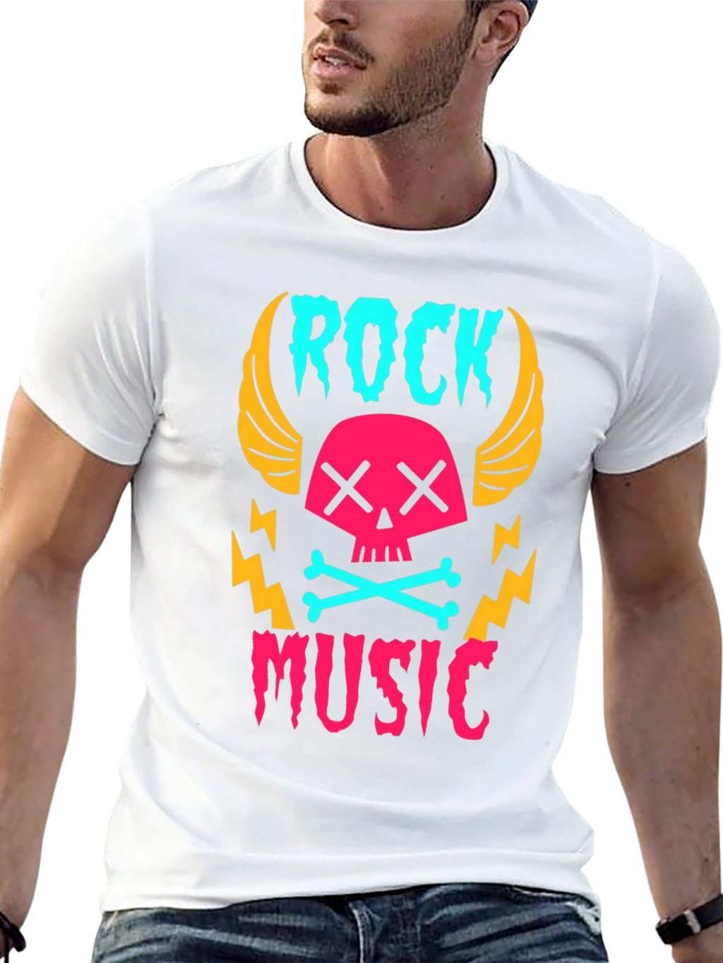 Rock Music Skull Graphic Tee