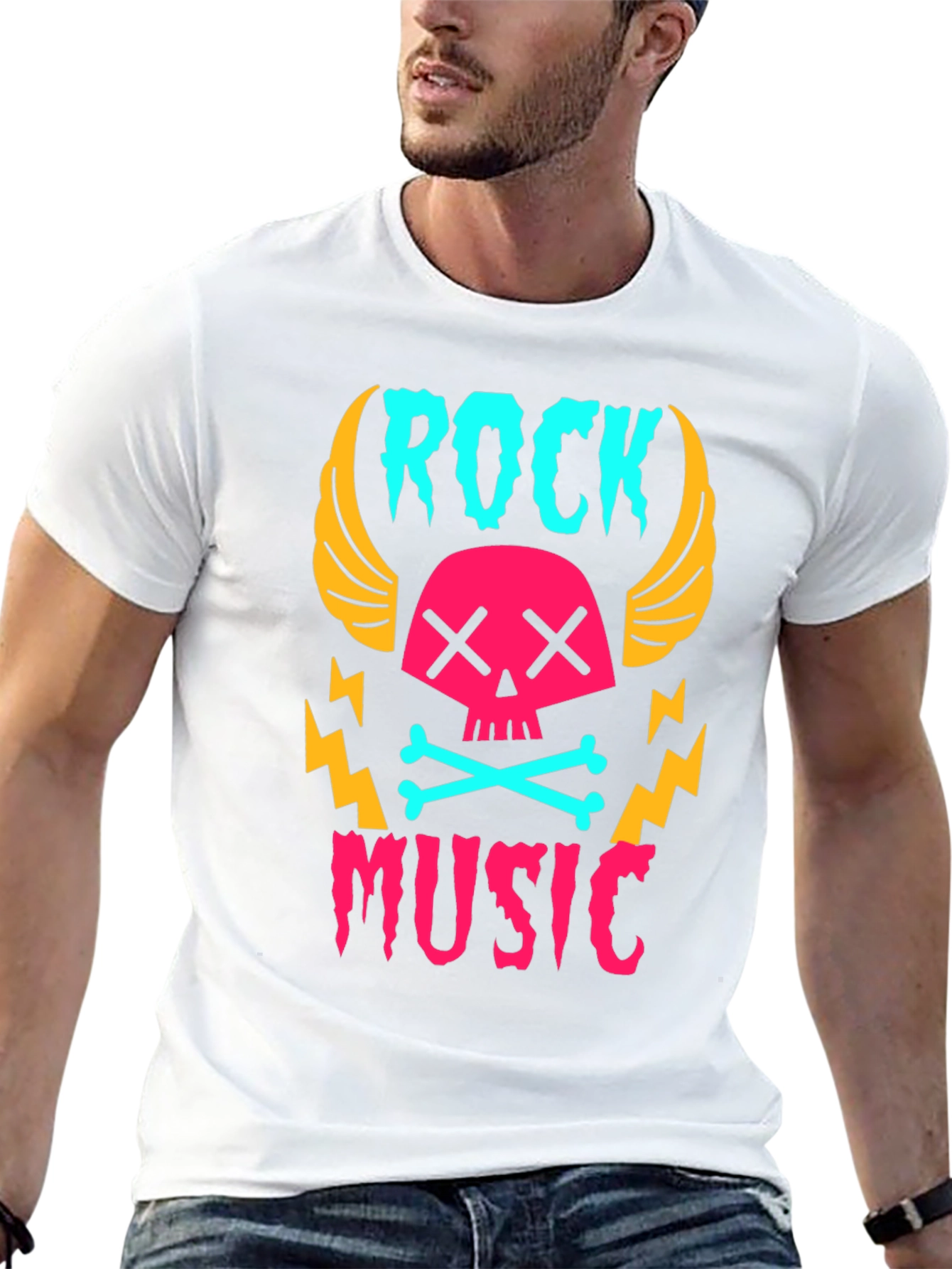Rock Music Skull Graphic Tee