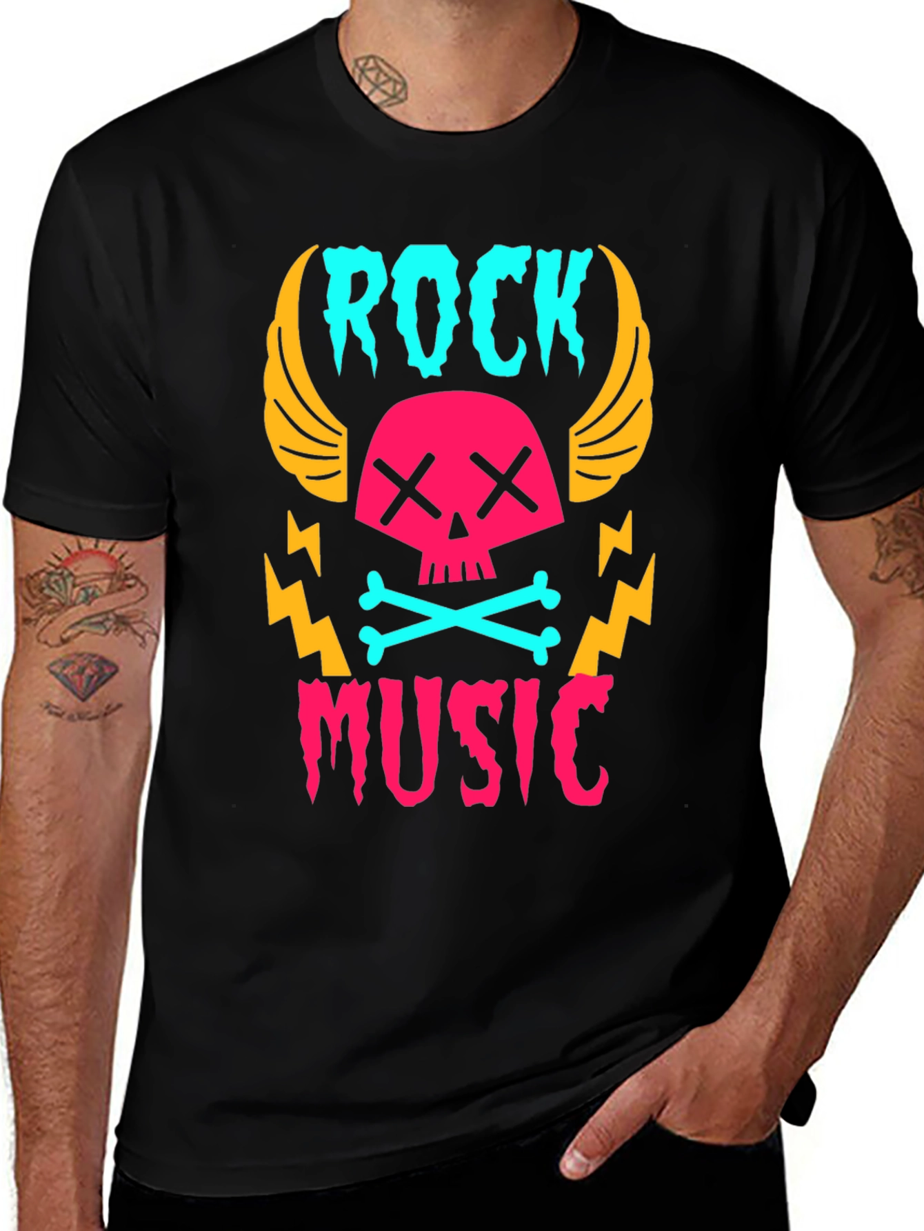 Rock Music Skull Graphic Tee