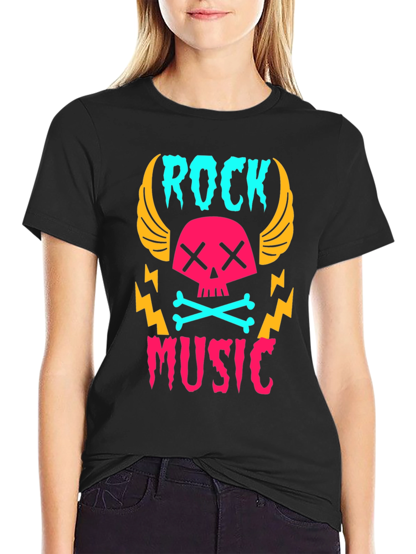Rock Music Skull Graphic Tee