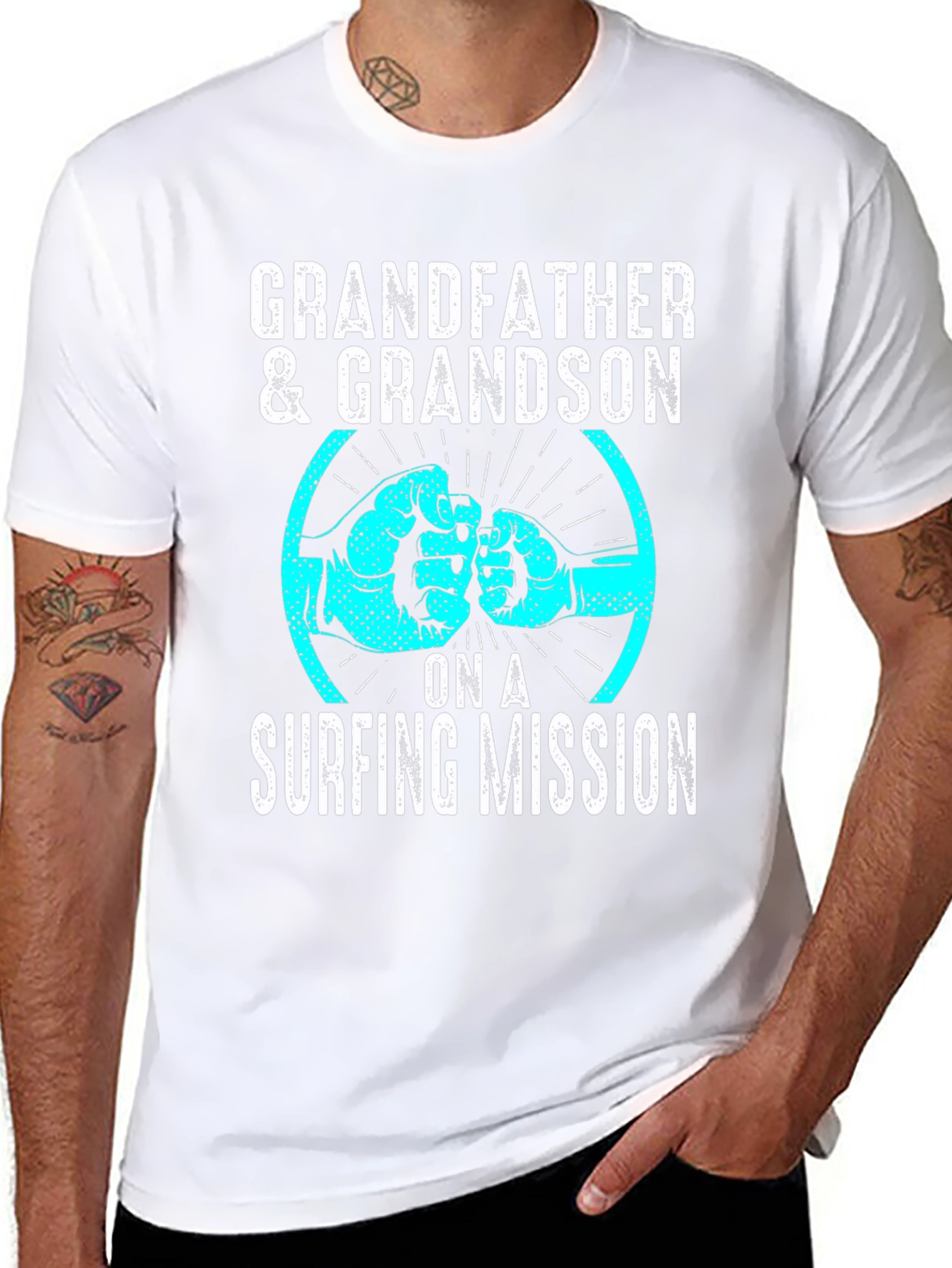 Grandfather & Grandson Surfing Mission Tee