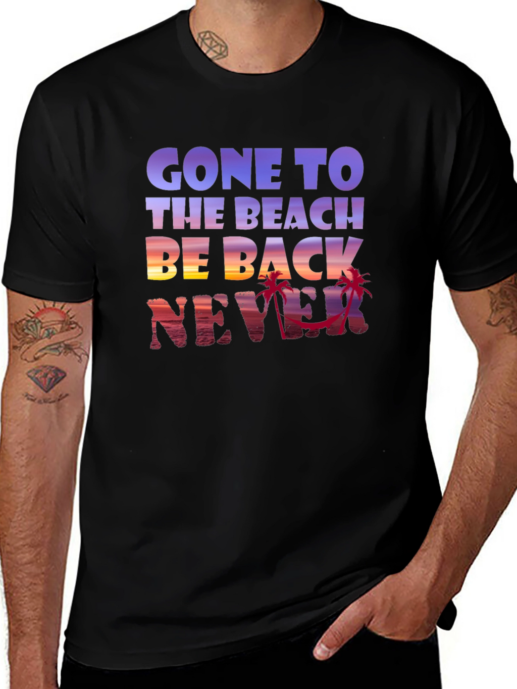 Gone to the Beach Graphic Tee - Never Back!