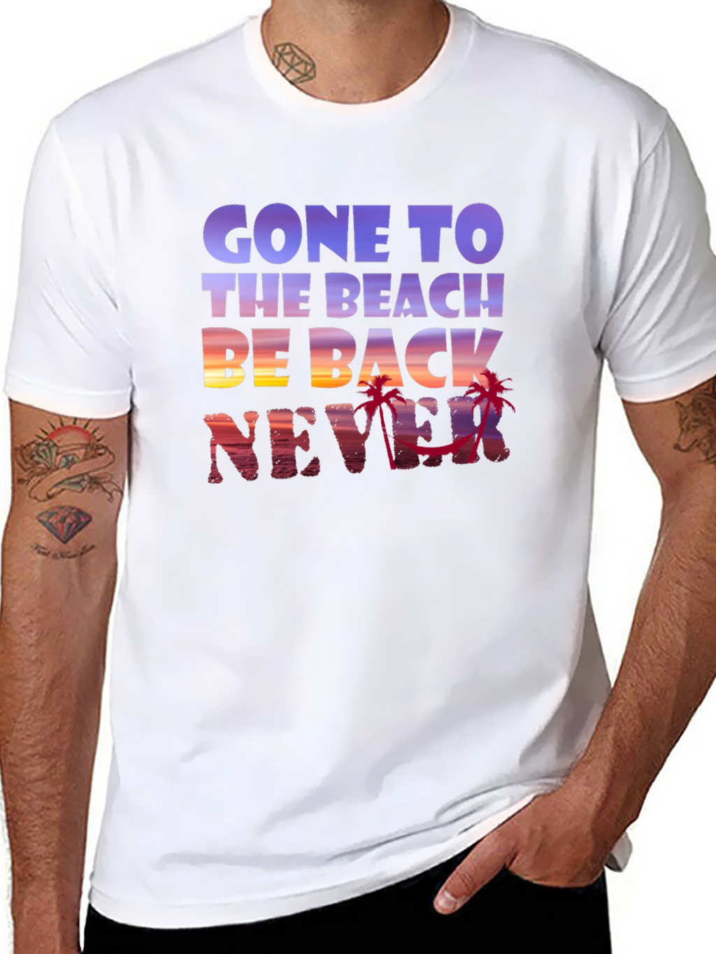 Gone to the Beach Graphic Tee - Never Back!