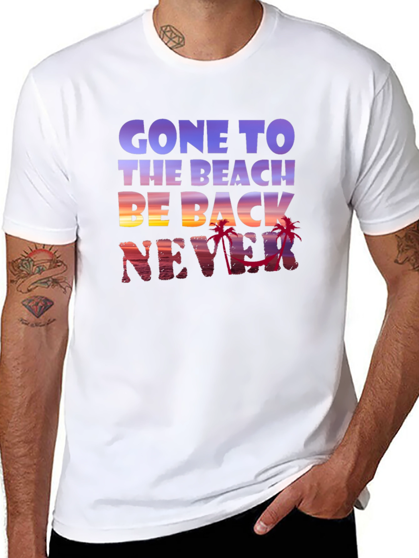Gone to the Beach Graphic Tee - Never Back!
