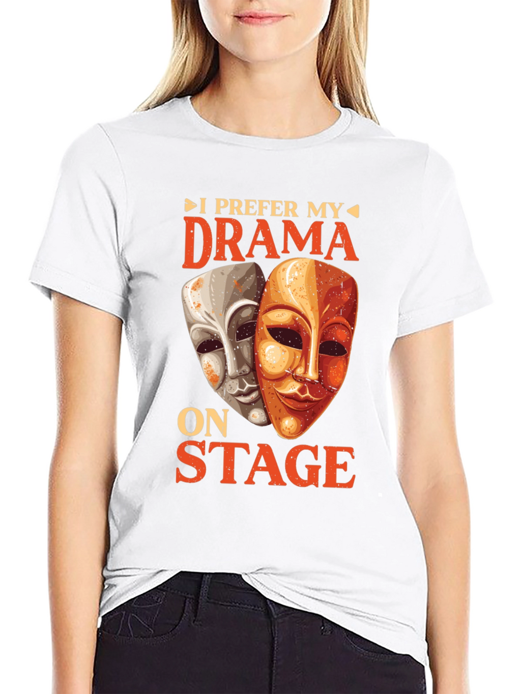 Drama Masks Graphic T-Shirt - Theater Lover Tee