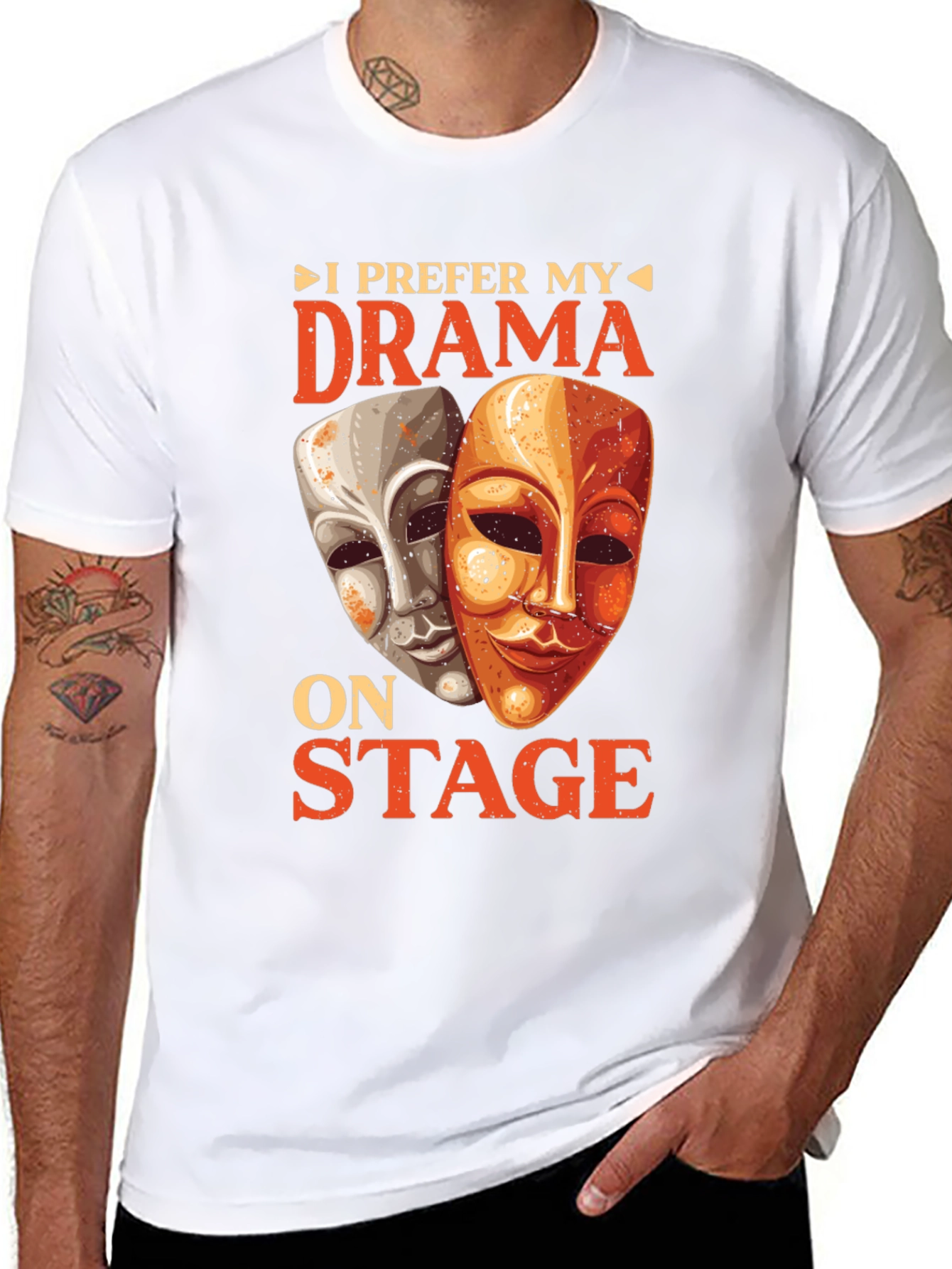 Drama Masks Graphic T-Shirt - Theater Lover Tee