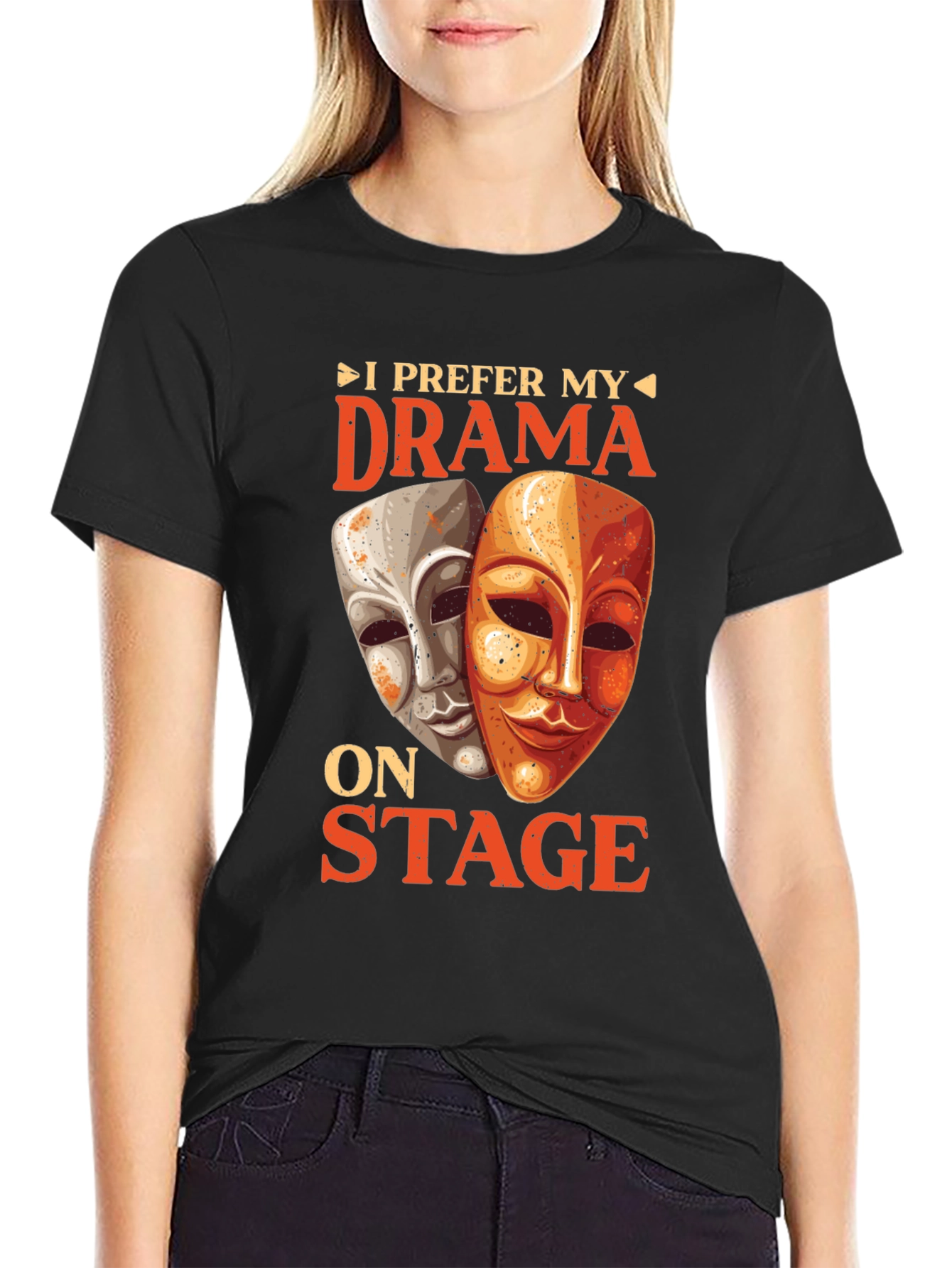 Drama Masks Graphic T-Shirt - Theater Lover Tee