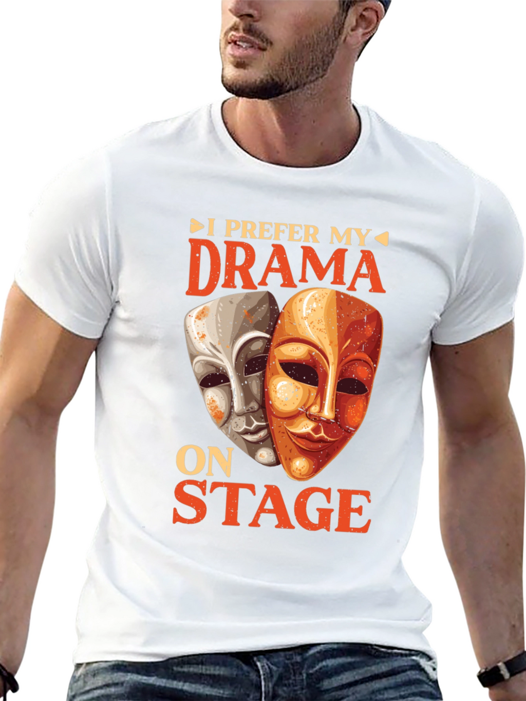 Drama Masks Graphic T-Shirt - Theater Lover Tee