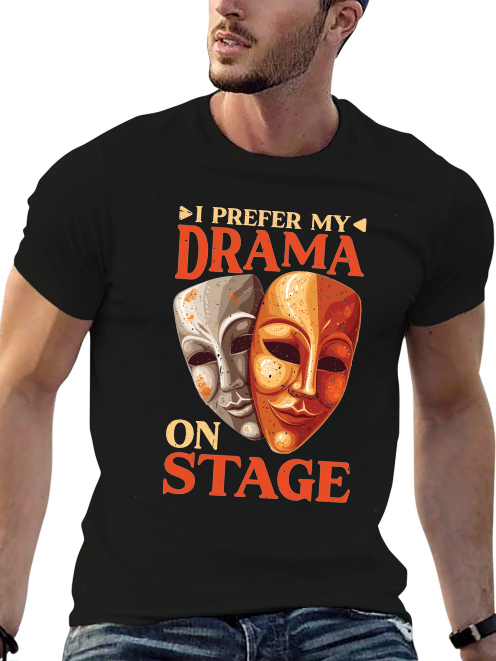 Drama Masks Graphic T-Shirt - Theater Lover Tee