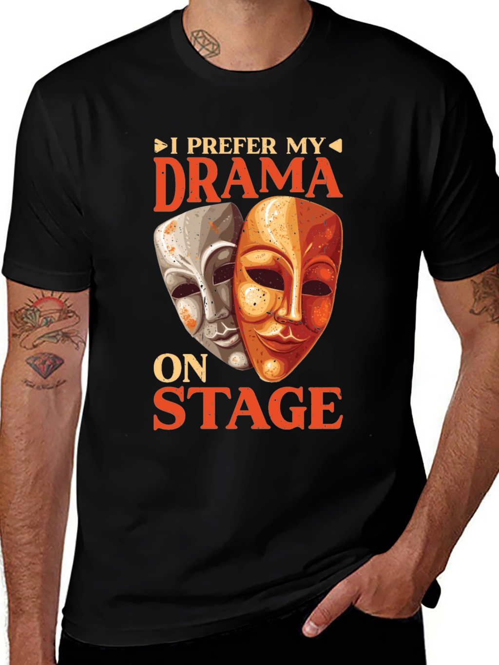 Drama Masks Graphic T-Shirt - Theater Lover Tee