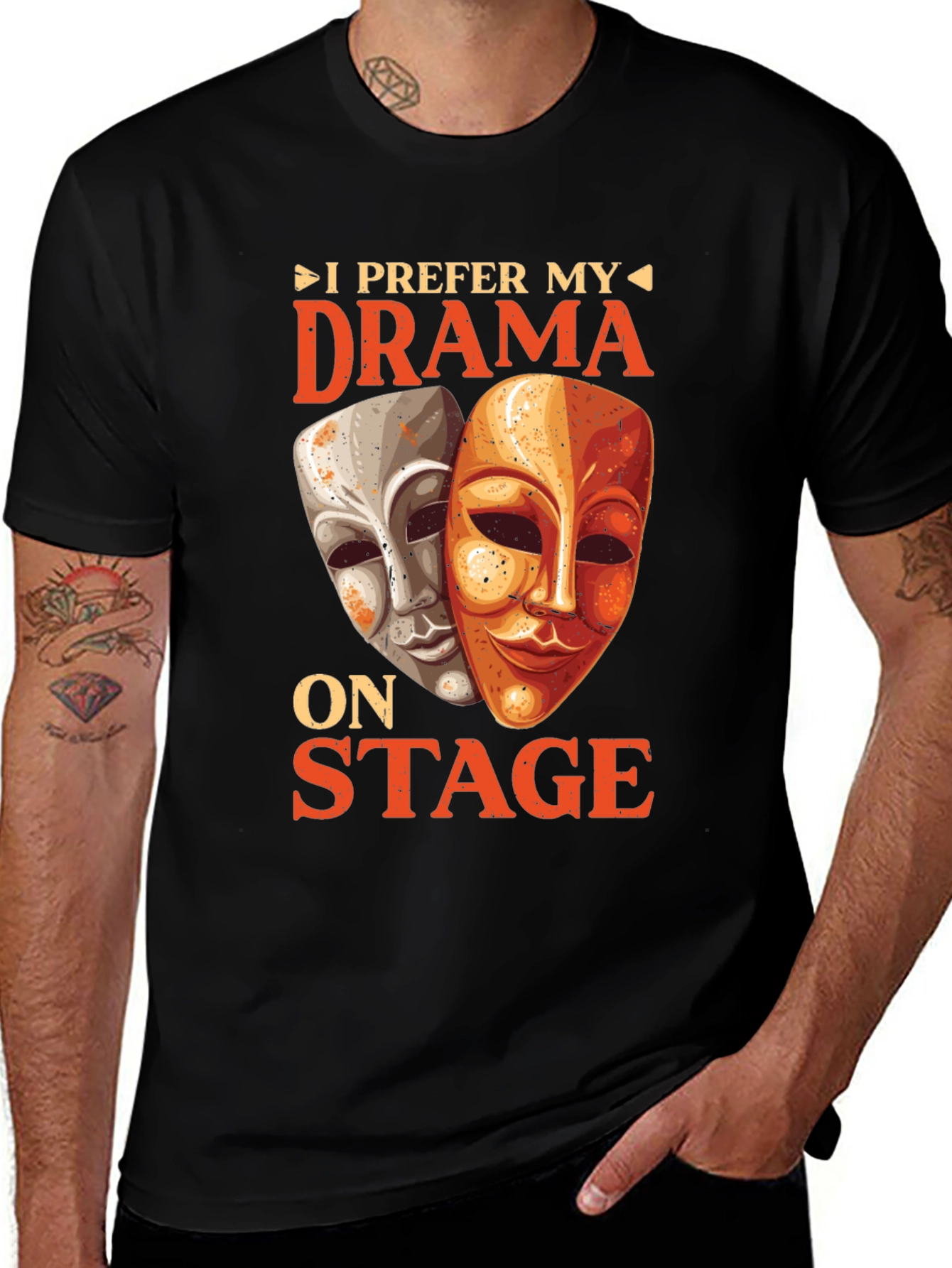 Drama Masks Graphic T-Shirt - Theater Lover Tee