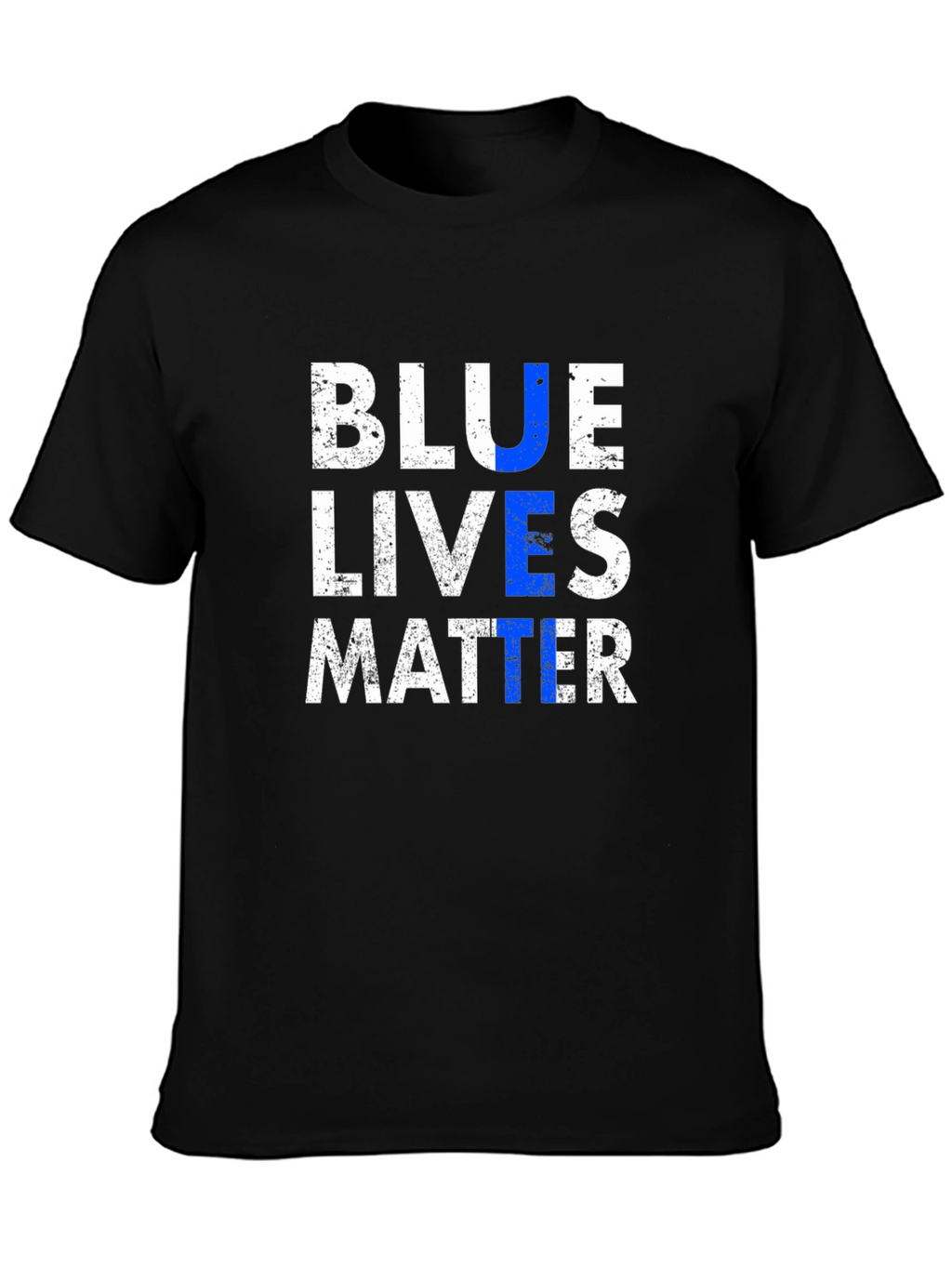 Blue Lives Matter Graphic T-Shirt - Black