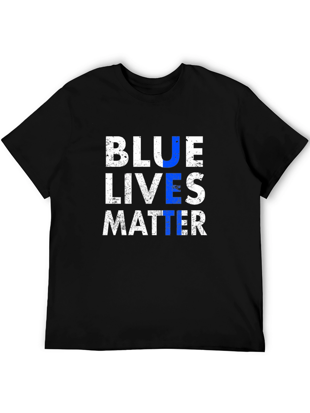 Blue Lives Matter Graphic T-Shirt - Black