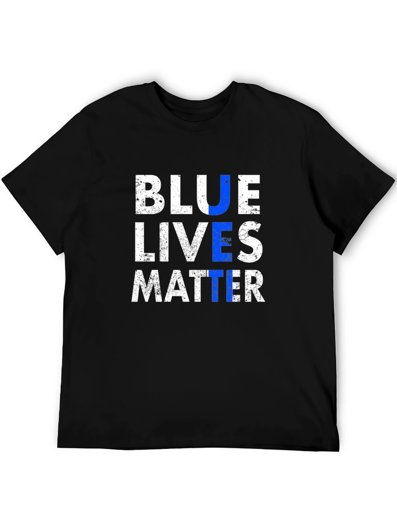 Blue Lives Matter Graphic T-Shirt - Black