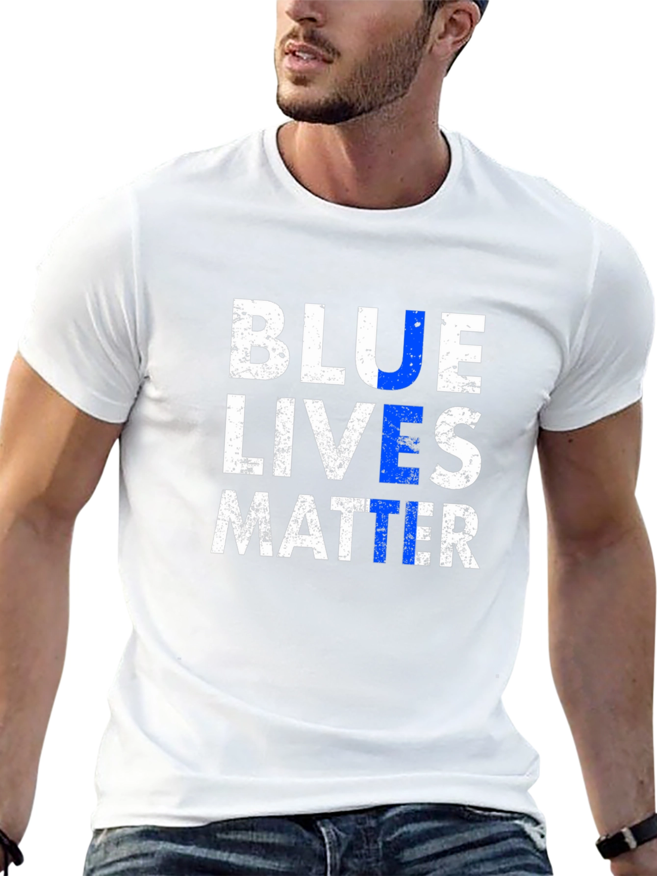 Blue Lives Matter Graphic T-Shirt - Black