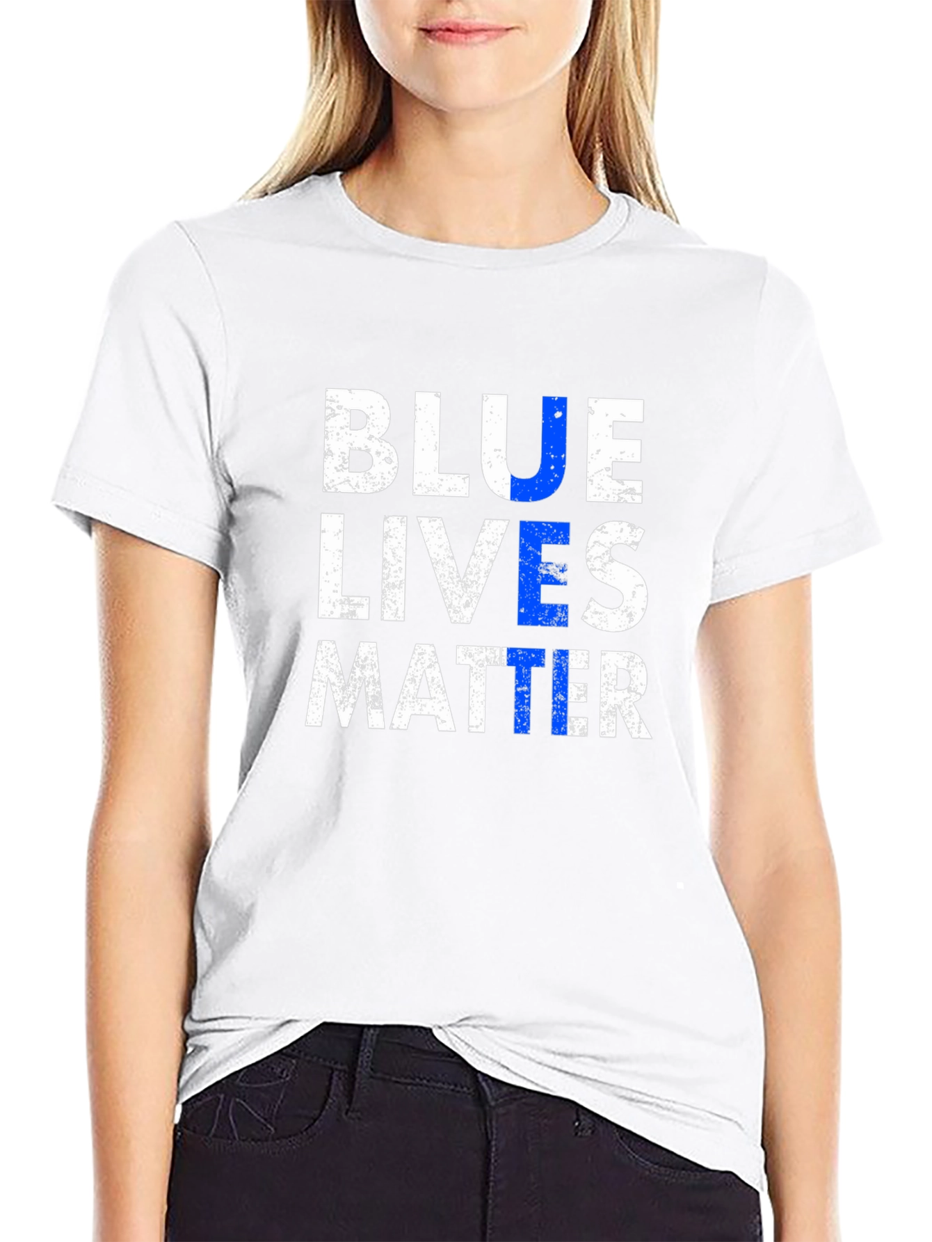 Blue Lives Matter Graphic T-Shirt - Black