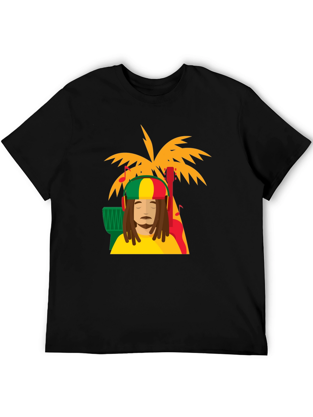 Rasta Man Tee - Island Vibes Black T-Shirt