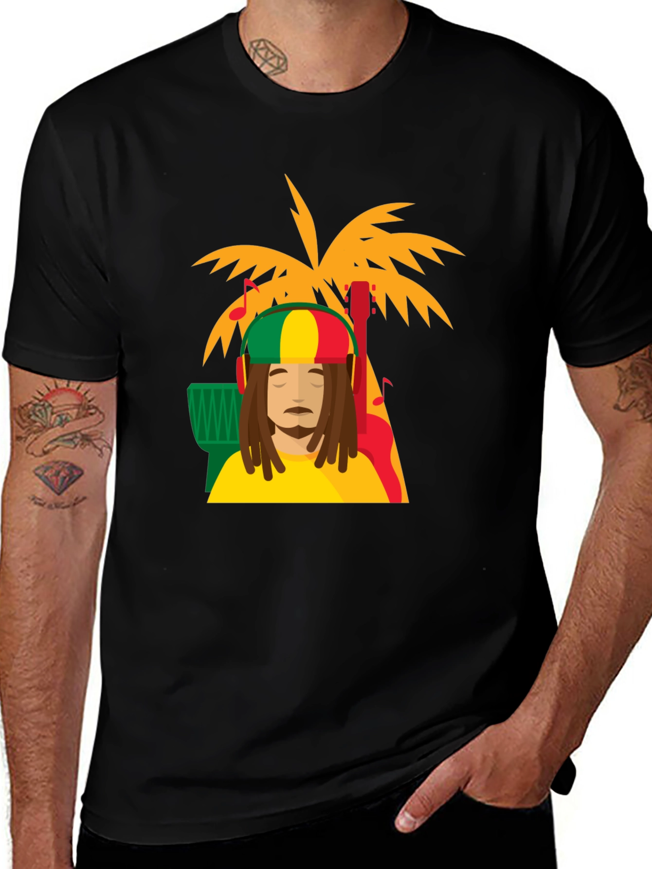 Rasta Man Tee - Island Vibes Black T-Shirt