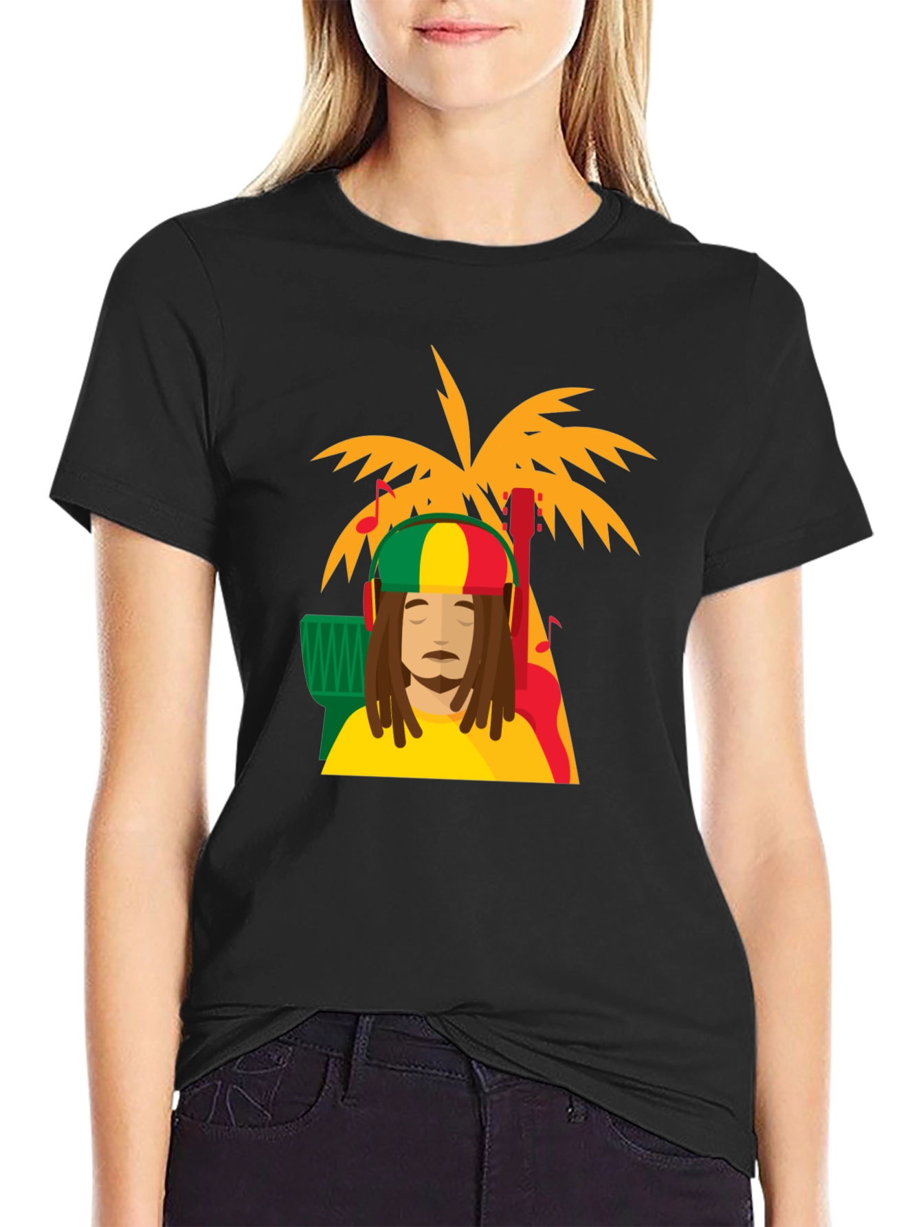 Rasta Man Tee - Island Vibes Black T-Shirt