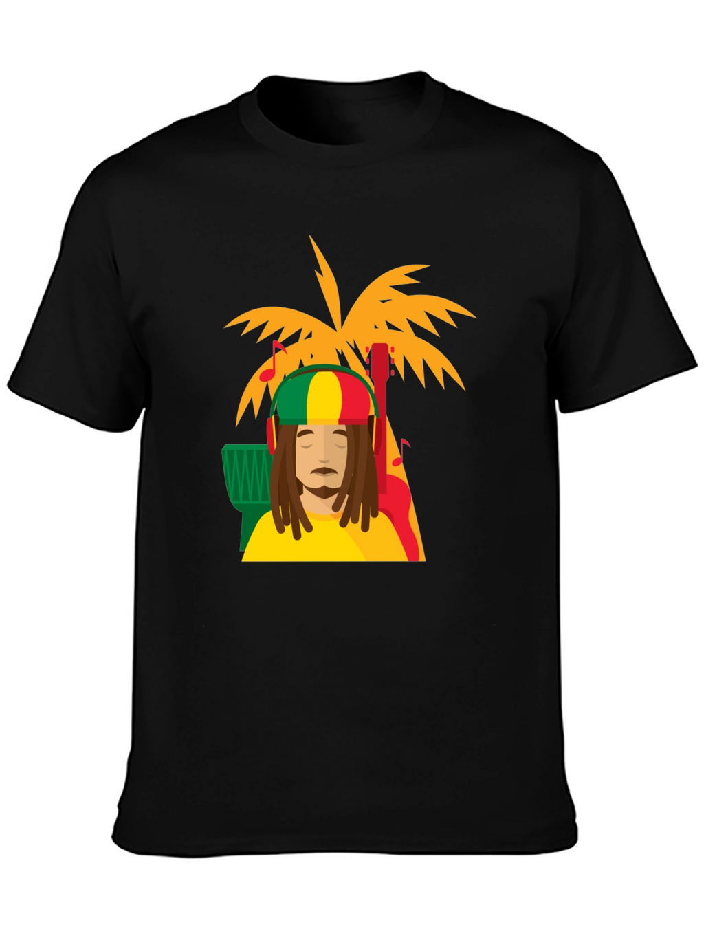 Rasta Man Tee - Island Vibes Black T-Shirt