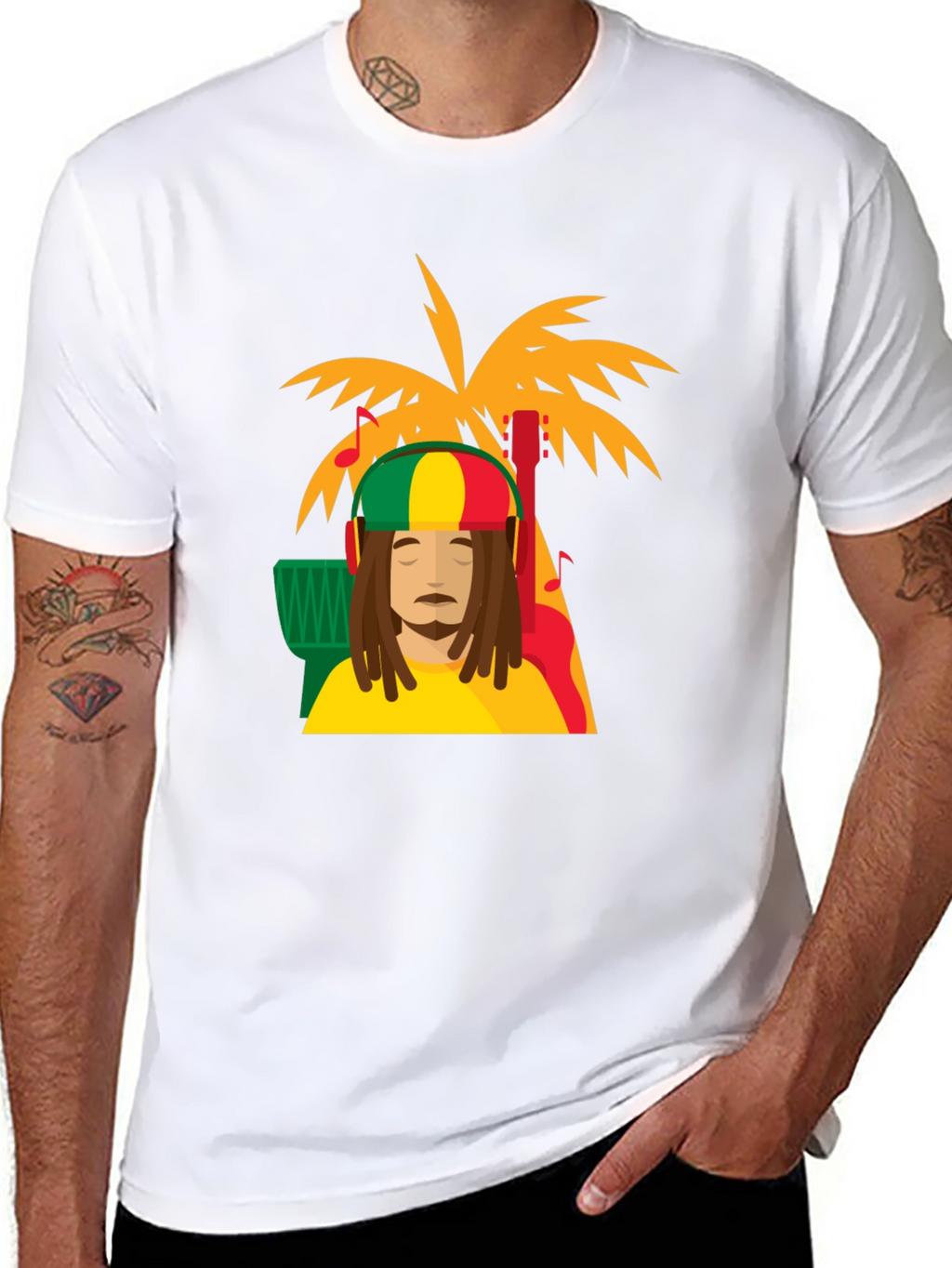 Rasta Man Tee - Island Vibes Black T-Shirt