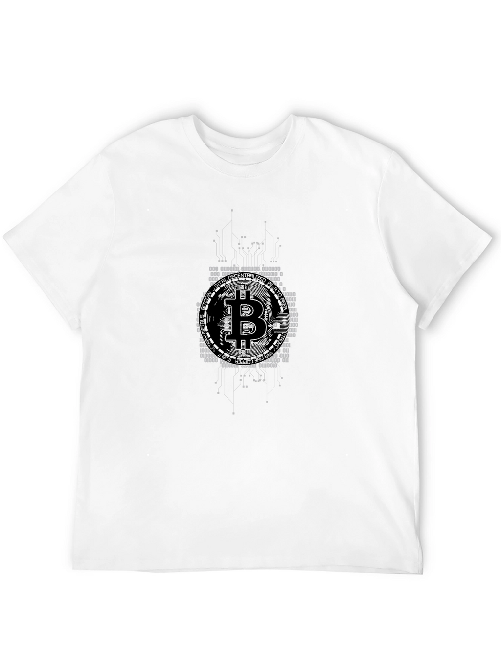 Bitcoin Digital Code Graphic Black T-Shirt