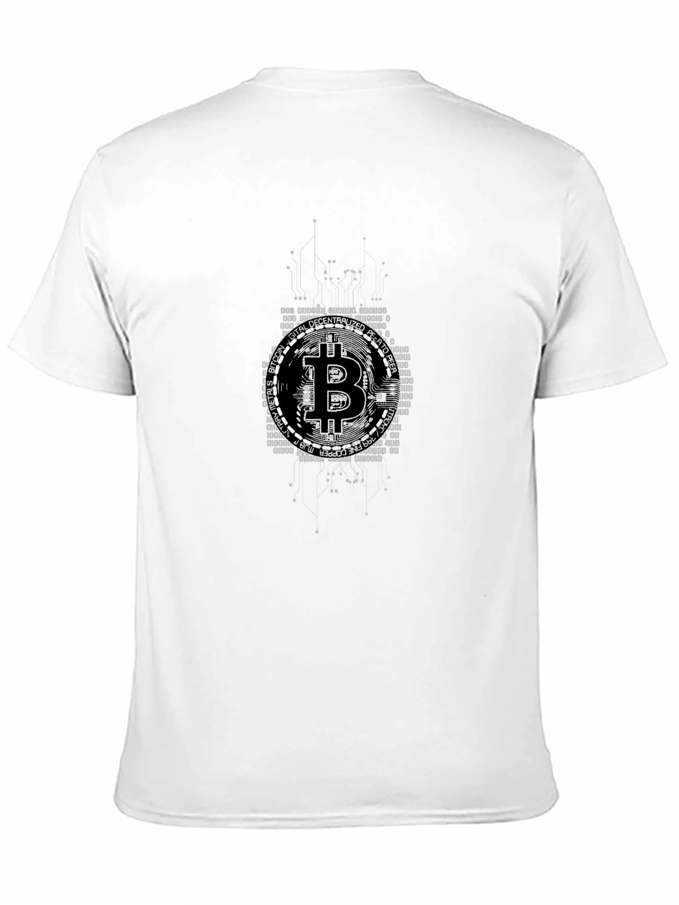 Bitcoin Digital Code Graphic Black T-Shirt