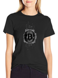 Bitcoin Digital Code Graphic Black T-Shirt