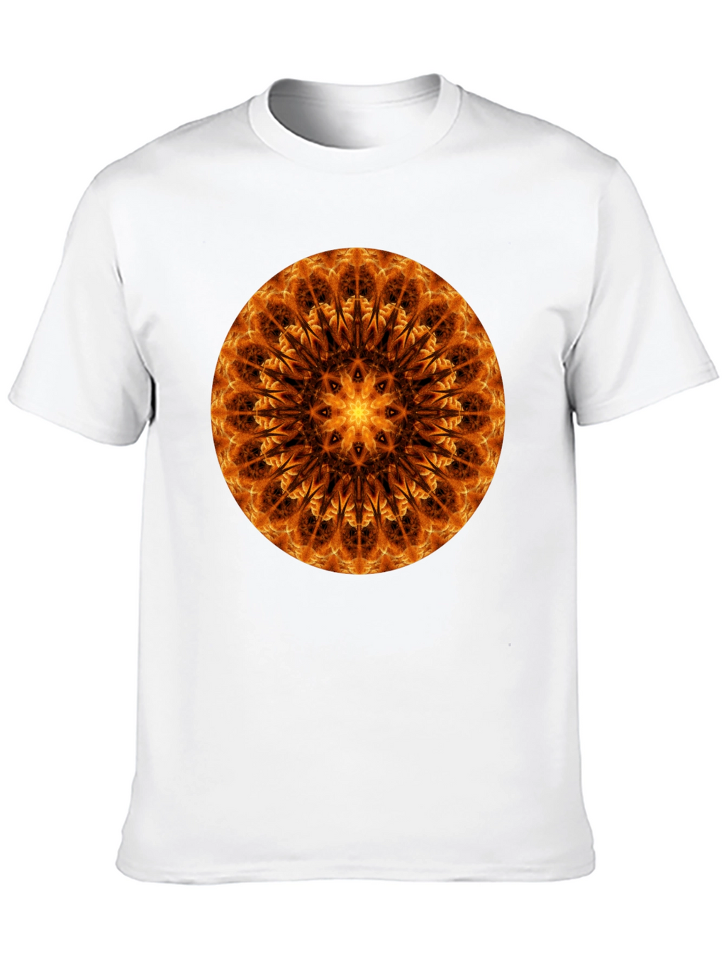 Fiery Mandala Graphic Tee - Unique Spiritual Design