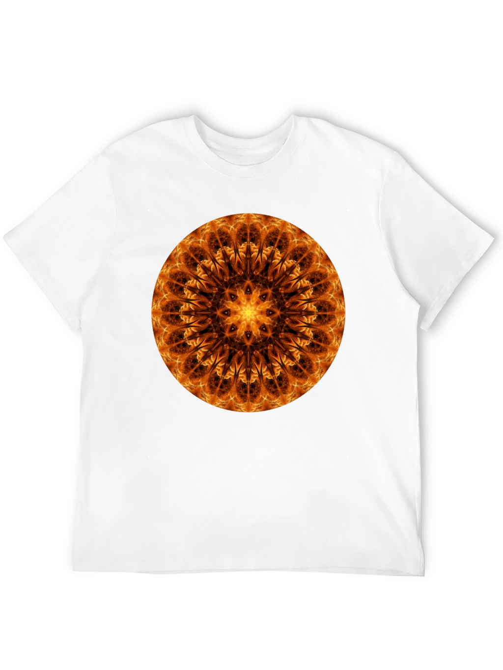 Fiery Mandala Graphic Tee - Unique Spiritual Design