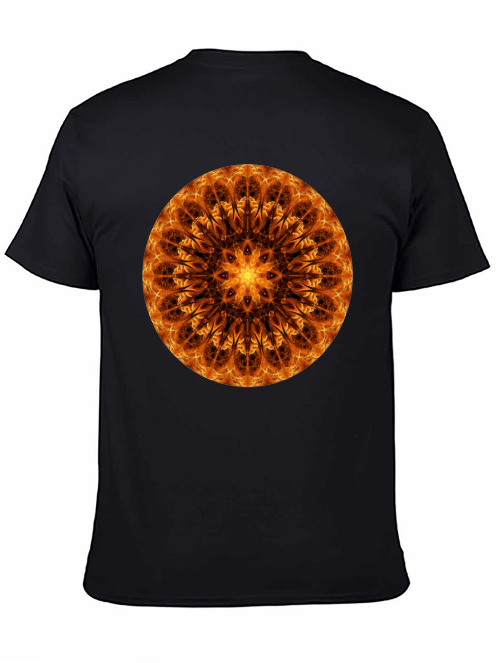 Fiery Mandala Graphic Tee - Unique Spiritual Design