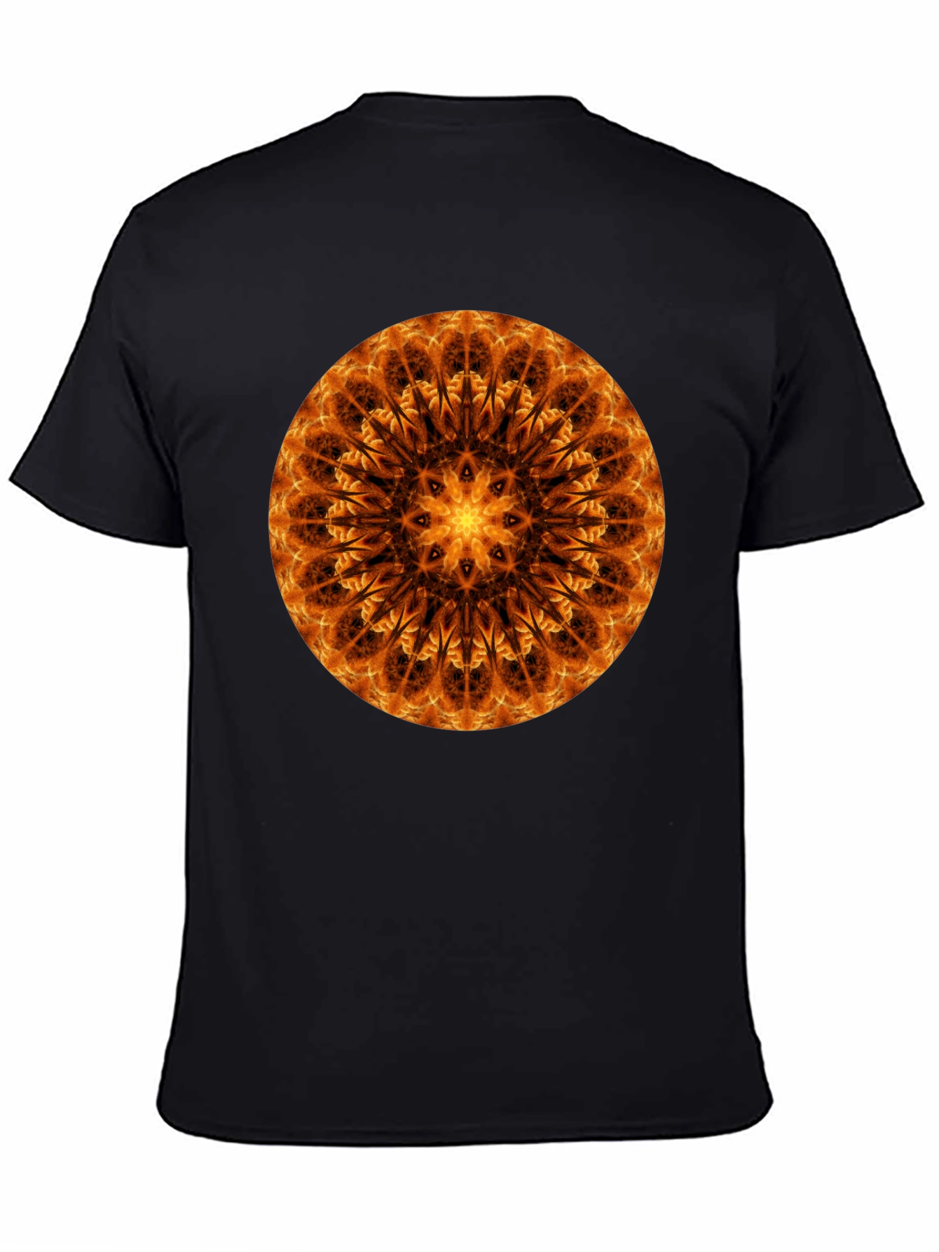 Fiery Mandala Graphic Tee - Unique Spiritual Design