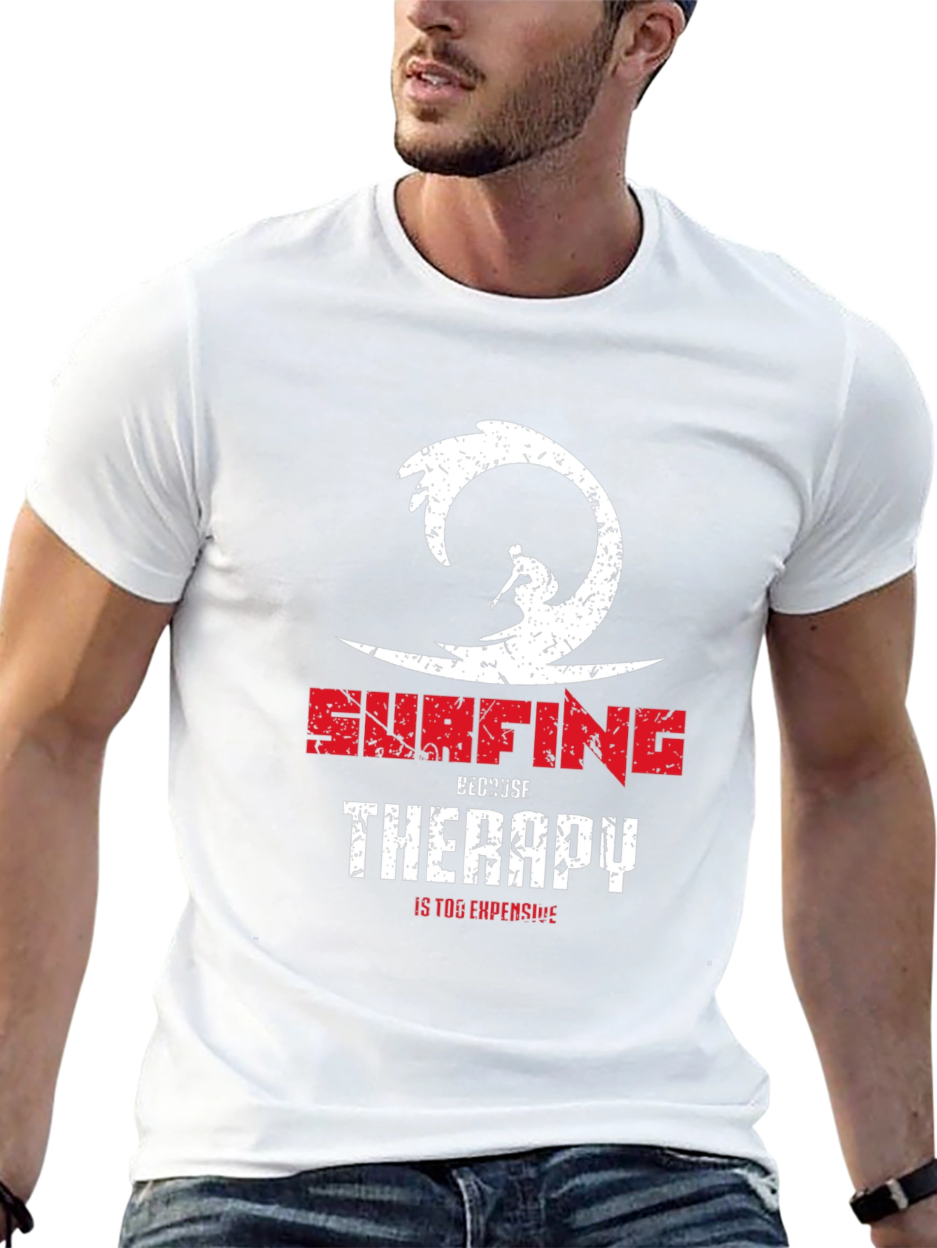 Surfing Therapy Graphic Tee - Stylish Comfort