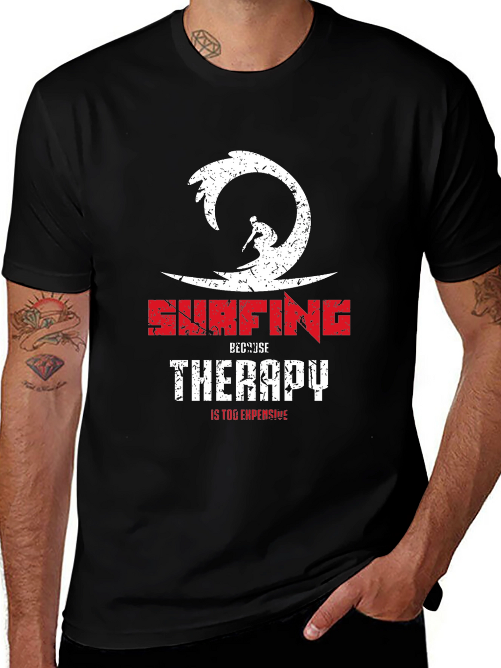 Surfing Therapy Graphic Tee - Stylish Comfort