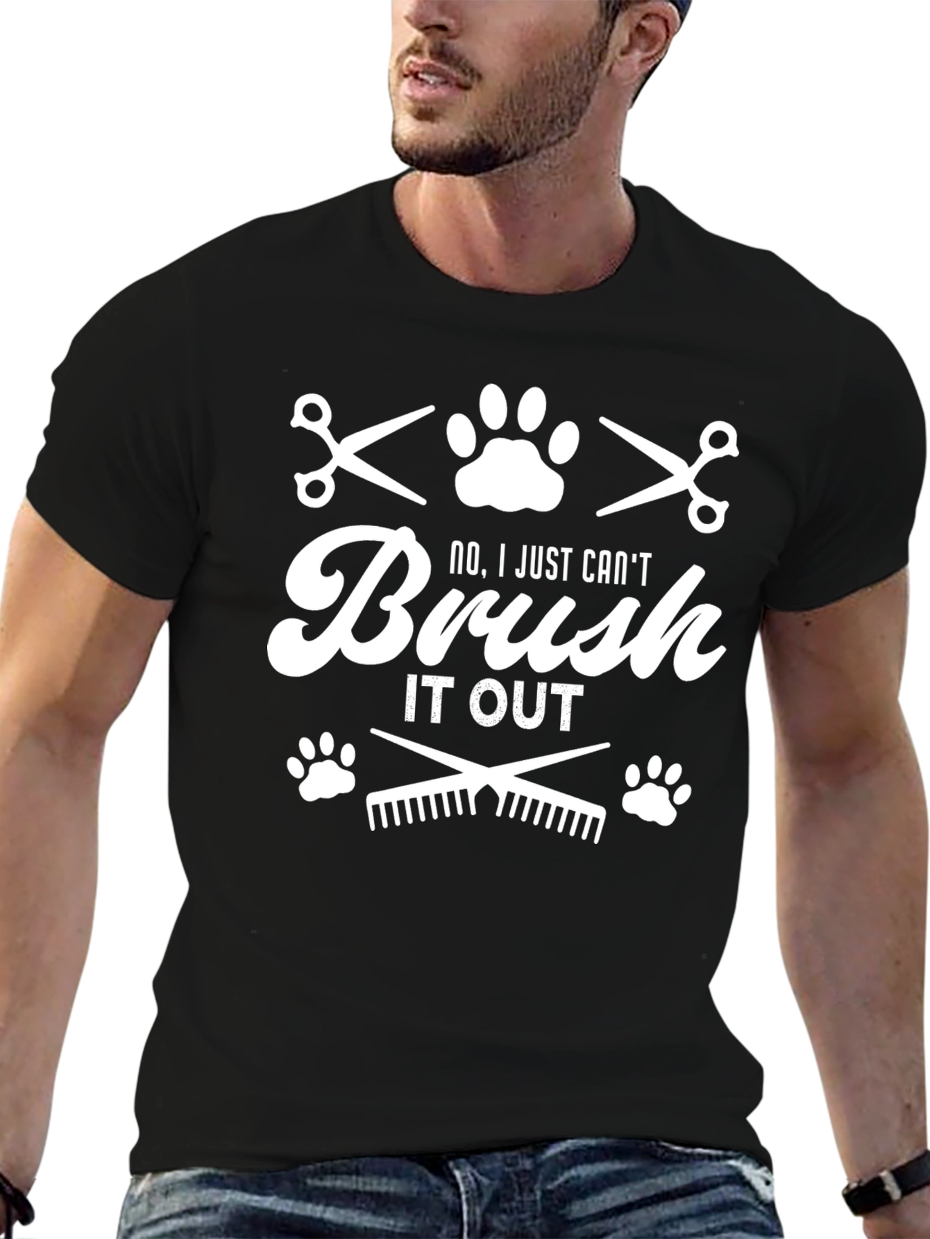 Dog Groomer T-Shirt - No I Just Cant Brush It Out