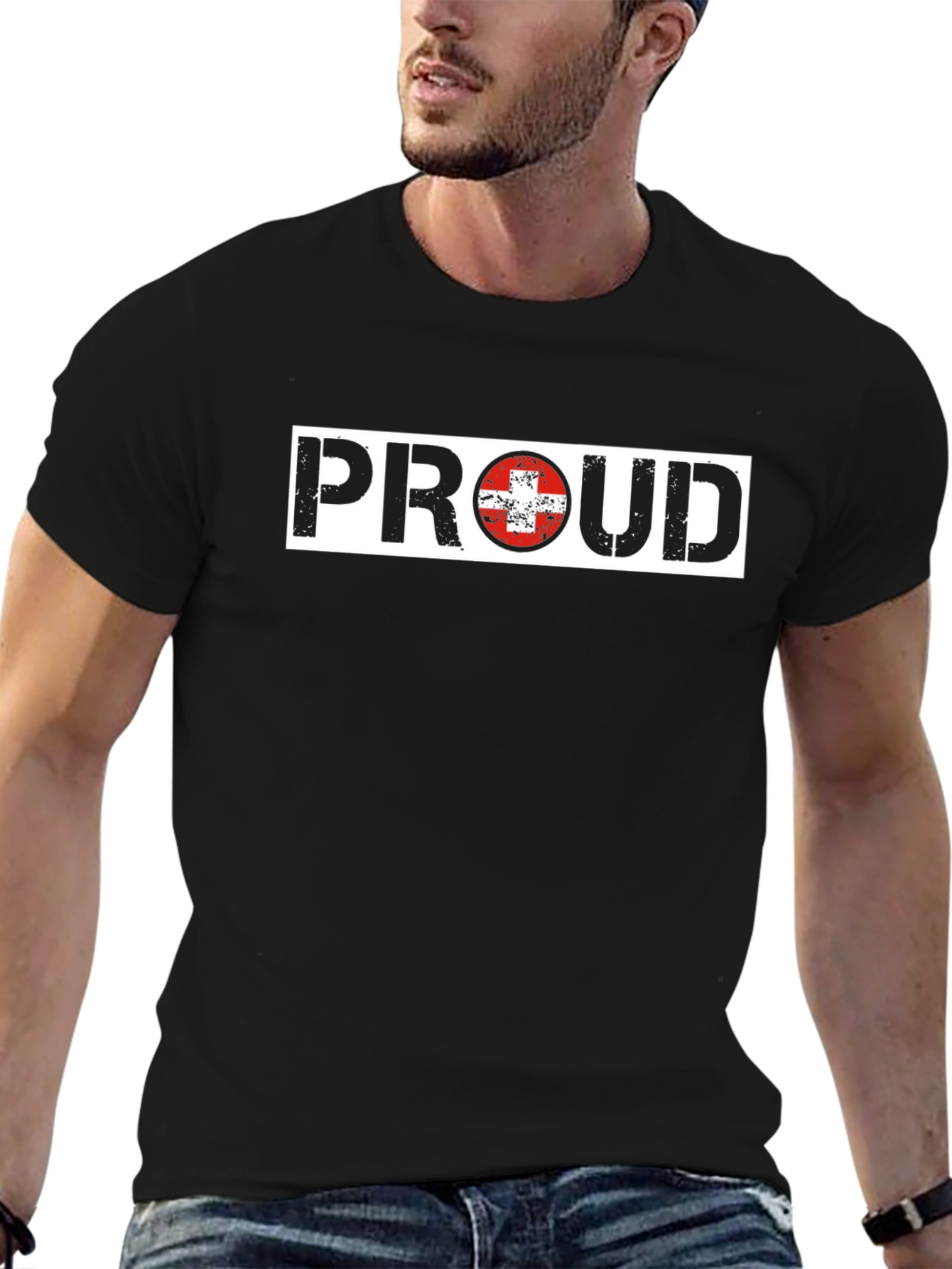 Proud Switzerland Flag Graphic T-Shirt